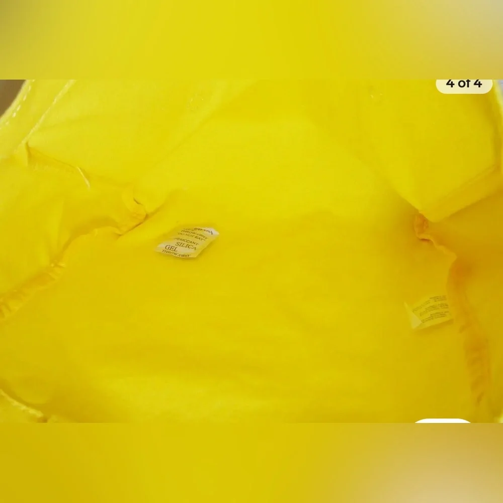 Betsey Johnson Sitting Chick Peek A Boo Yellow Cotton Tote Book Bag NEW W TAG